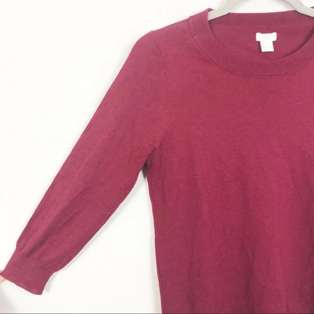 J. CREW | Merino Wool Sweater Burgundy Small